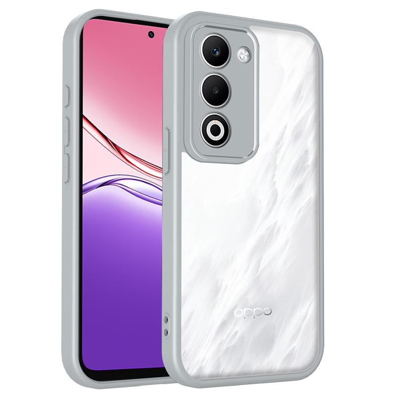 

Чехол для OPPO A5 4G 2025 CPH2727 Противоударный силиконовый бампер Прозрачная задняя панель Жесткий чехол Матовый чехол для телефона для OPPO A5 OppoA5 5G CPH2727 Pc + tpu&Oppo A5 5G серый