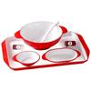 Shengjia Melamine Red & White Fast Food Tray Set