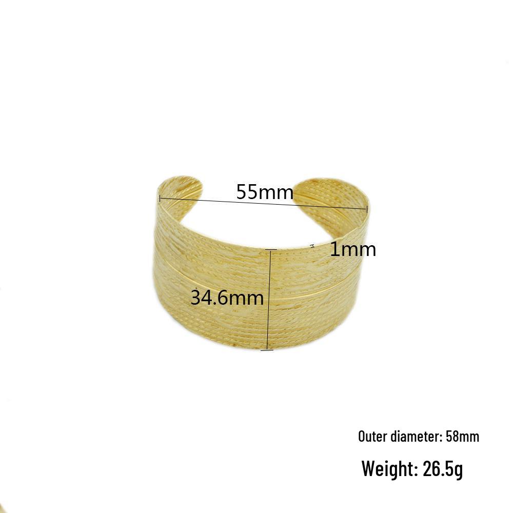 All-Copper Geometric Irregular Open Bracelet