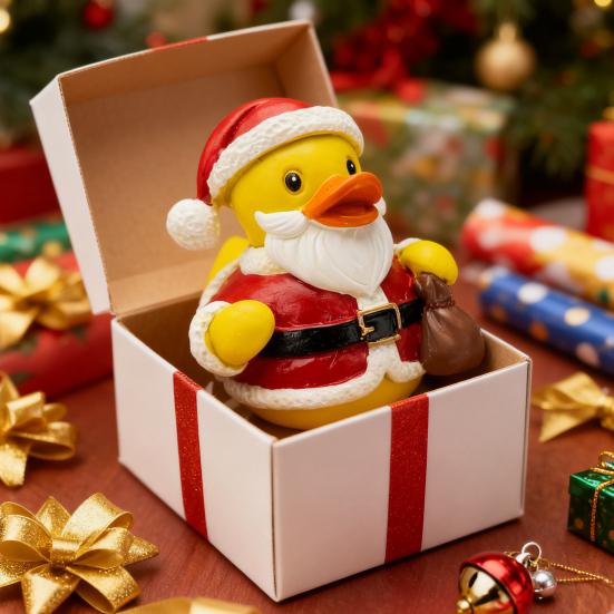 Christmas Ornament Santa Claus Deer Snowman Duck Shape Resin Figure Holiday Theme Festive Decoration