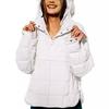 Women's Solid Color Long Sleeve Loose Casual Hooded Cotton Jacket