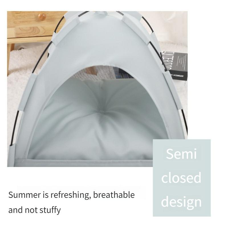 Household Summer Cooling Mat Outdoor Pet Nest Tent Breathable and Foldable Solid Color Simple Pet Cage
