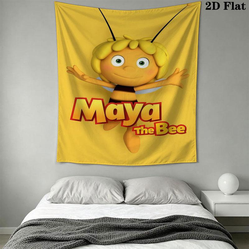Maya the Bee Wall Tapestry Aesthetic Wall Hanging Printed Fabric Blanket Decorative Tapestries for Bedroom Living Room Home Decor
