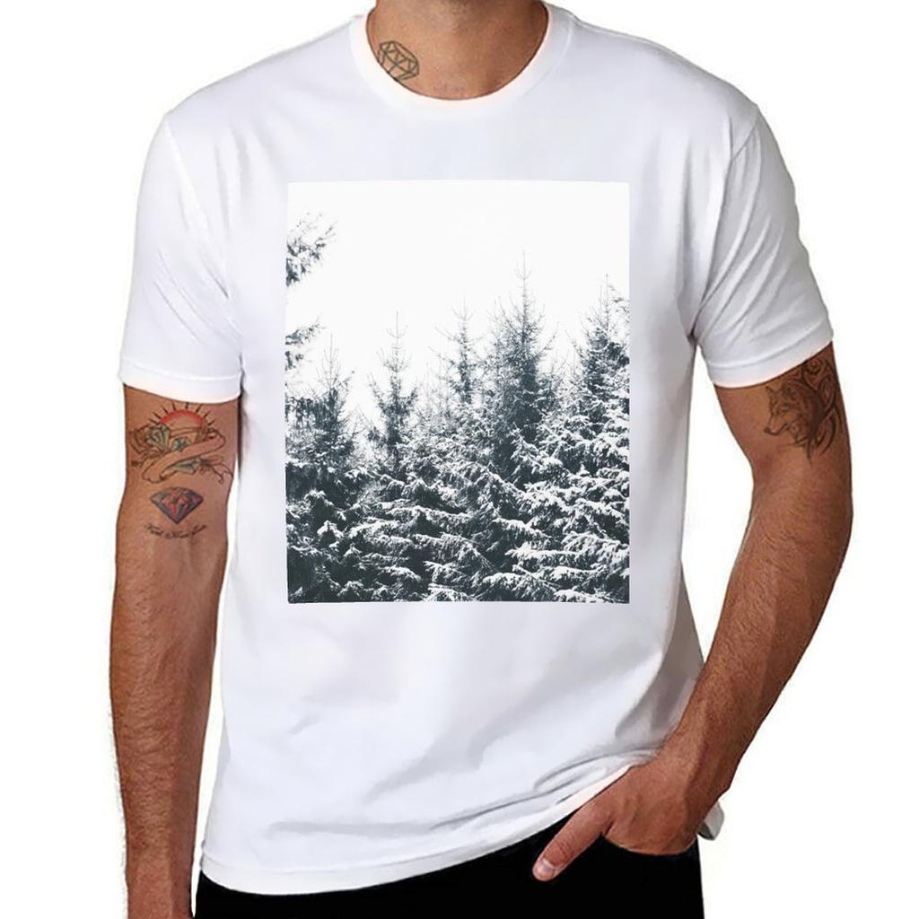 In Winter Misty Moody Foggy Milky Woods Wonderland Forest With Cascadia Trees Covered In Snow Tshirt