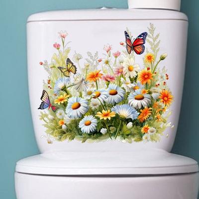 Wandaufkleber Lebendiges Schmetterlings-Blumenmuster Einfach anzubringende, langlebige Dekoration, selbstklebende, entfernbare Wandaufkleber