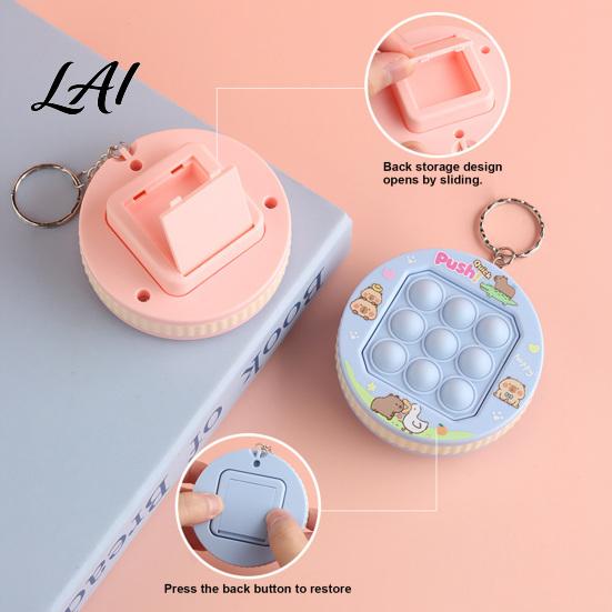 Game Machine Fidget Toy Push Bubble Console Keychain Stress Relief Mini Popping Purse Charm Backpack Bag Party Favors