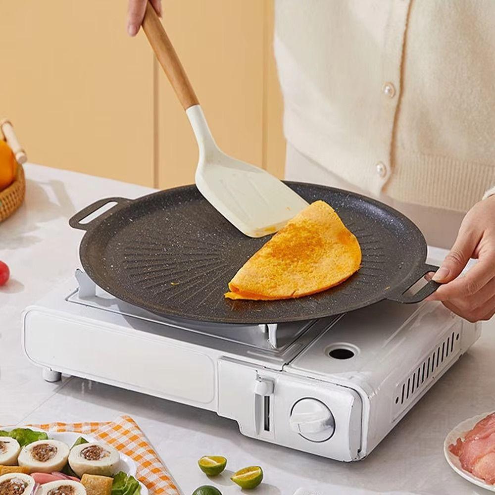 Non-Stick Korean Barbecue Pan Thick Roasting Grill Tray Portable BBQ Grill Pan  Kitchen Cookware