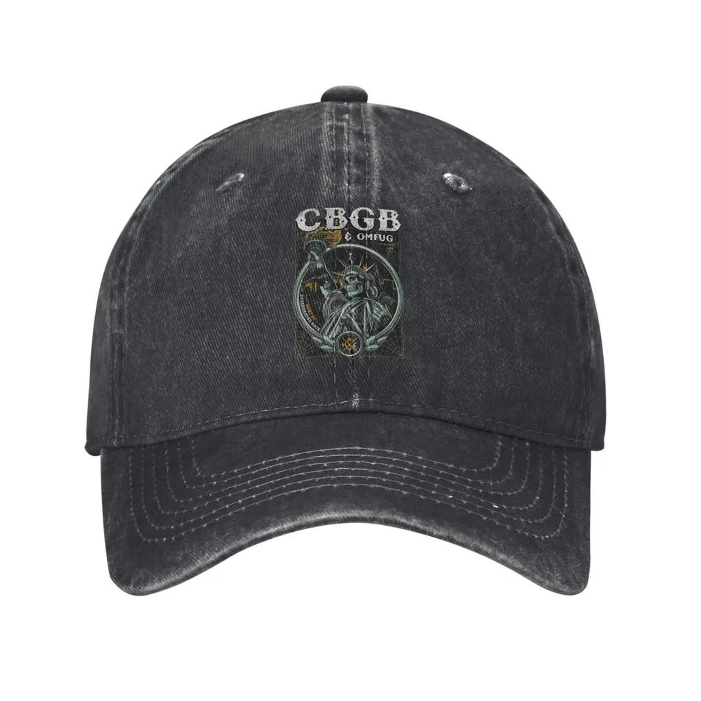 CBGB Vintage Punk Rock Statue Of Liberty Spider Web Design denim Hat Outdoor Adventures Mens Cap Cap Man Summer