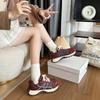 Cowhide Version Thick-soled Heightening Color Matching Shoes Women's Autumn New Sports and Leisure Shoes