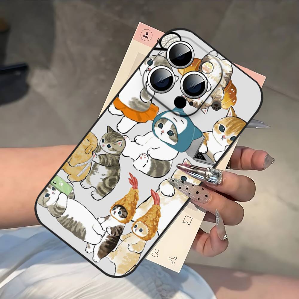 Funny Cartoon Cat Phone Case For IPhone 17 16 15 14 13 12 11 PRO MAX PLUS Mini TPU Soft To Skin-friendly Case
