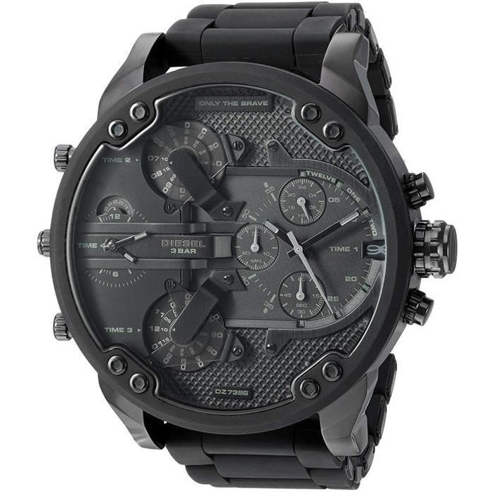 Montre - Diesel - Mr Daddy DZ7396 - Cadran Noir - Bracelet En Silicone - Analogique