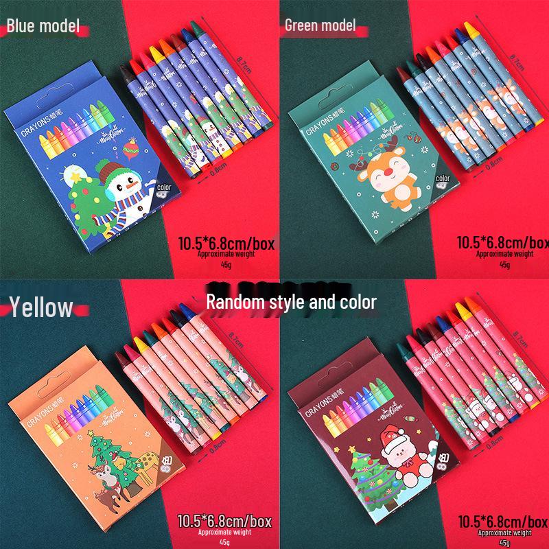 Набор восковых мелков из 8 цветов для рождественских подарков в детский сад и начальную школу