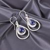 Natural Sodalite Gemstone 925 Sterling Silver Jewelry Handcrafted Earrings 1.70" EE-96-30