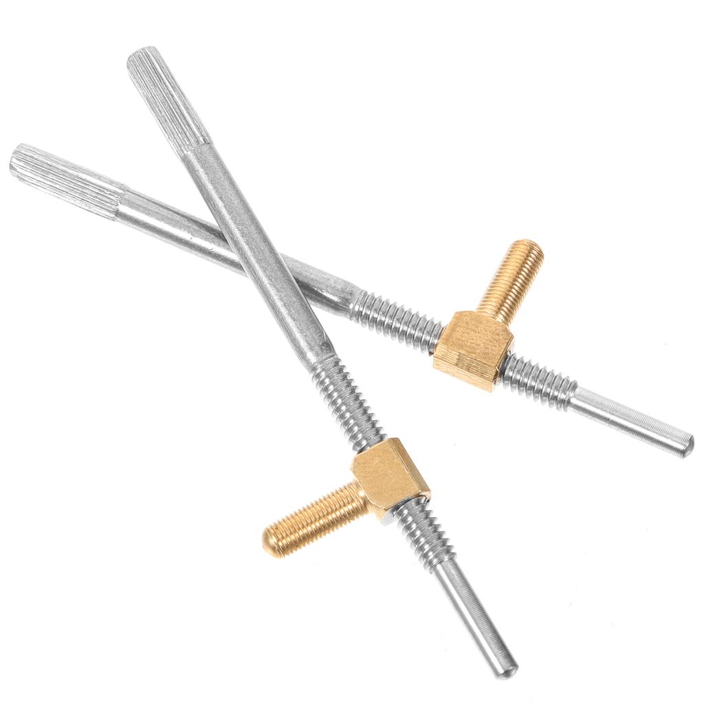 2 Pcs Bow Screw Rod Instrument Accessories Violin Accessory Parts Tool Frog Repairing Metal Replacement