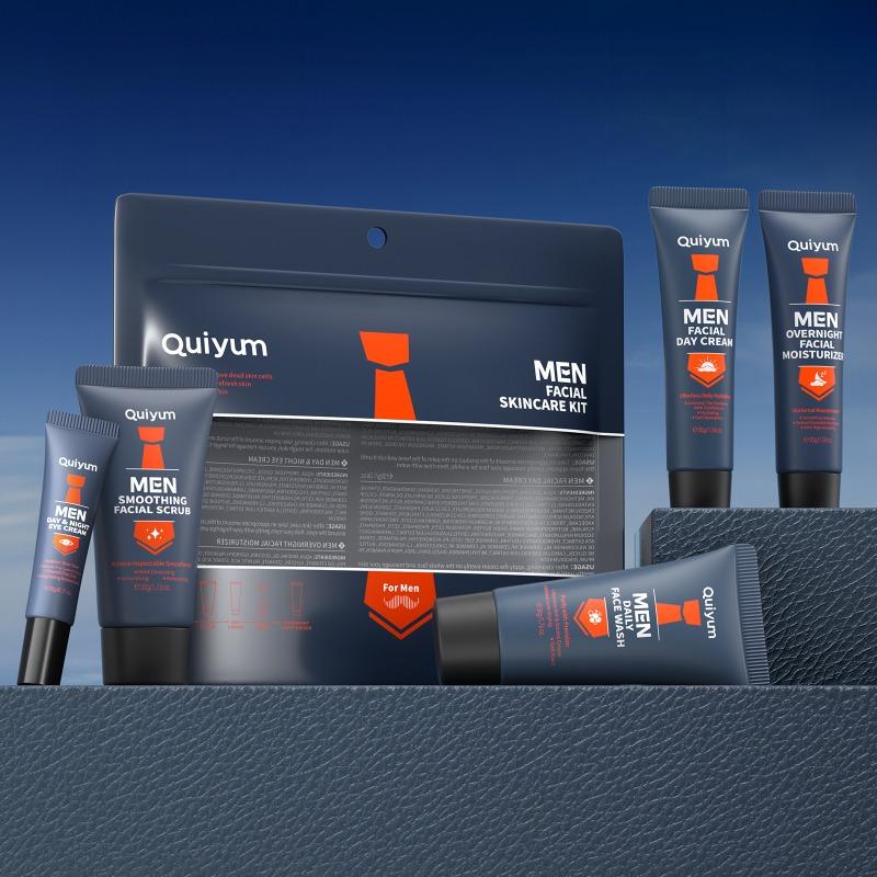 QUIYUM Skin Care set for Men, Cleansing and Moisturizing 5 pcs, Travel size