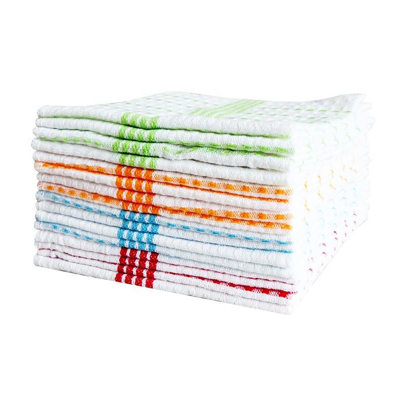 4Pcs/pack 30x30cm Square Cotton Kitchen Dishwasher Towels Cloth Scouring Pads Household Cleaning Tools