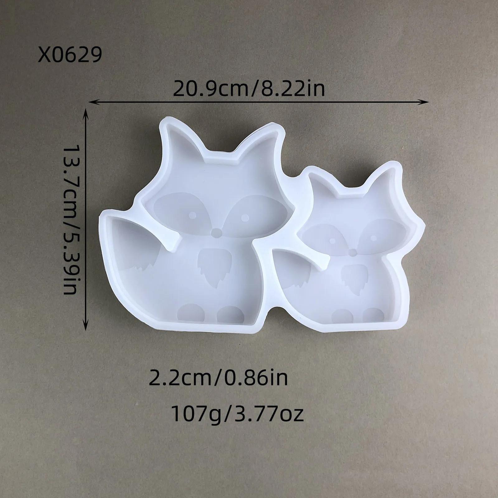 

Top Quality Two Foxes Ornament DIY Silicone Mold Home Decorative Cement Plaster Moulds