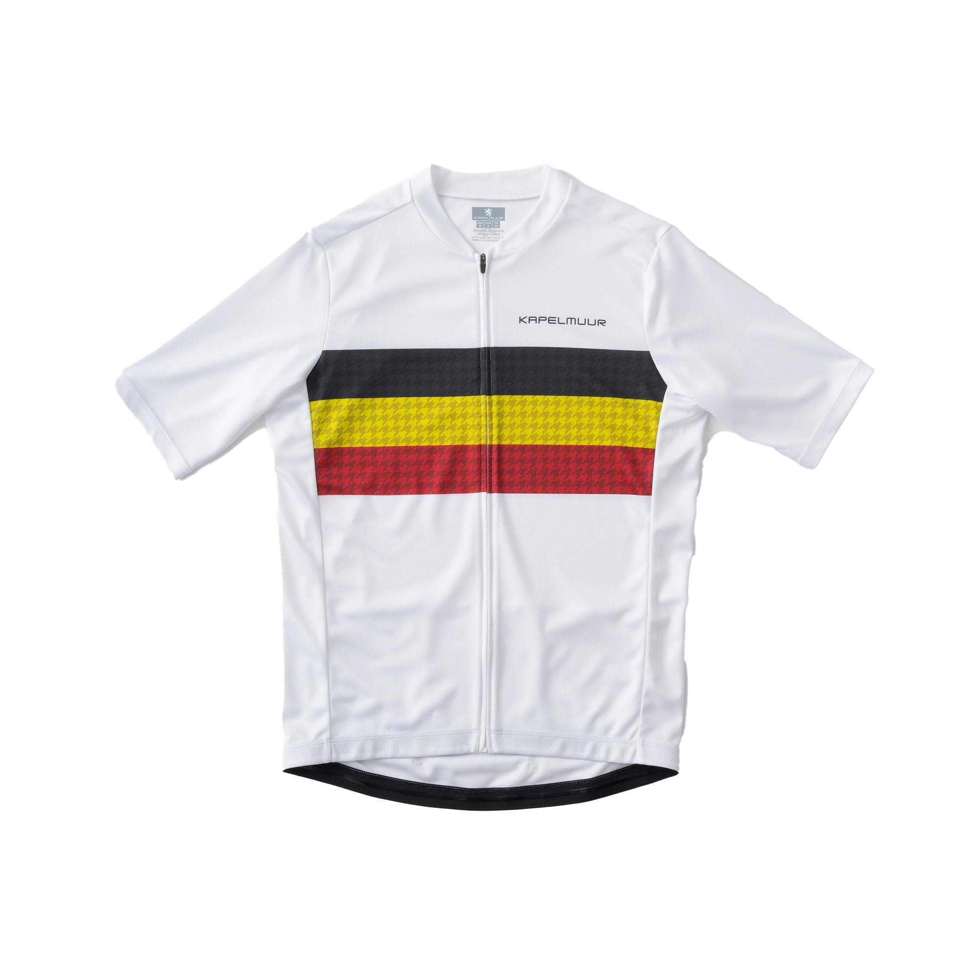 

Kapelmuur Cycling Short Sleeve Printed with Belgian Large Jersey, Lines, White, XL, белый