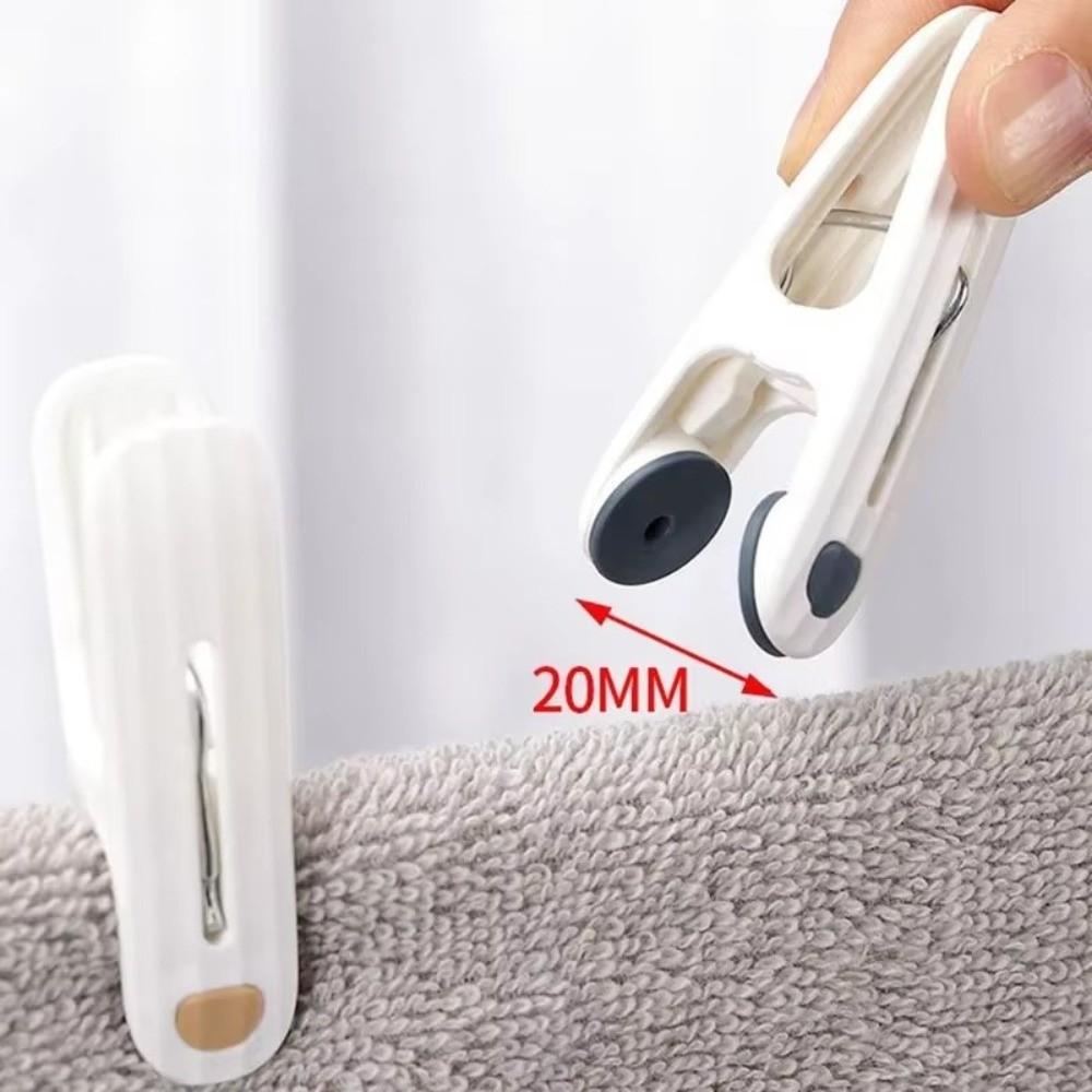 12 pcs/set Plastic Material Drying Rack Non-slip Design Fine White Windproof Fixed Clip Soft Rubber Non-marking Clip