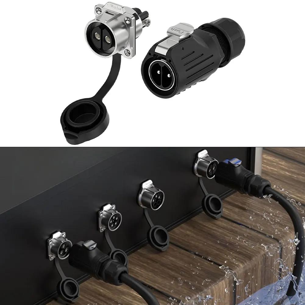 LP 28 Waterproof Connector IP68 Screw Lock Circular 50A 500V 2 Wiring 2 Pin 3 Pin Copper Alloy Silver Plated Hardware Tool