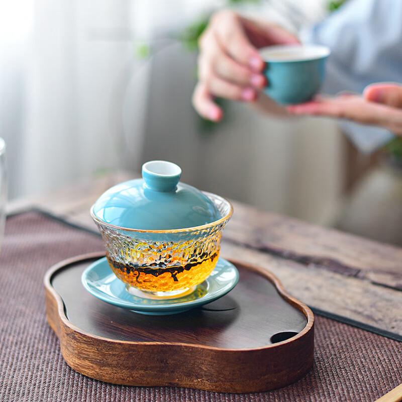 Ceramic Gaiwan Tea Bowl with Glass Lid