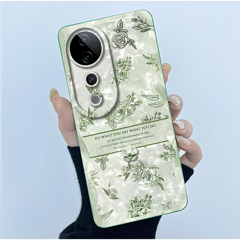 For Vivo V40 Case Vivo V40 Pro V40e Phone Case Vivo iQOO Z9S 5G Fashion Simplicity Flower Shockproof Shell Protection Back Cover