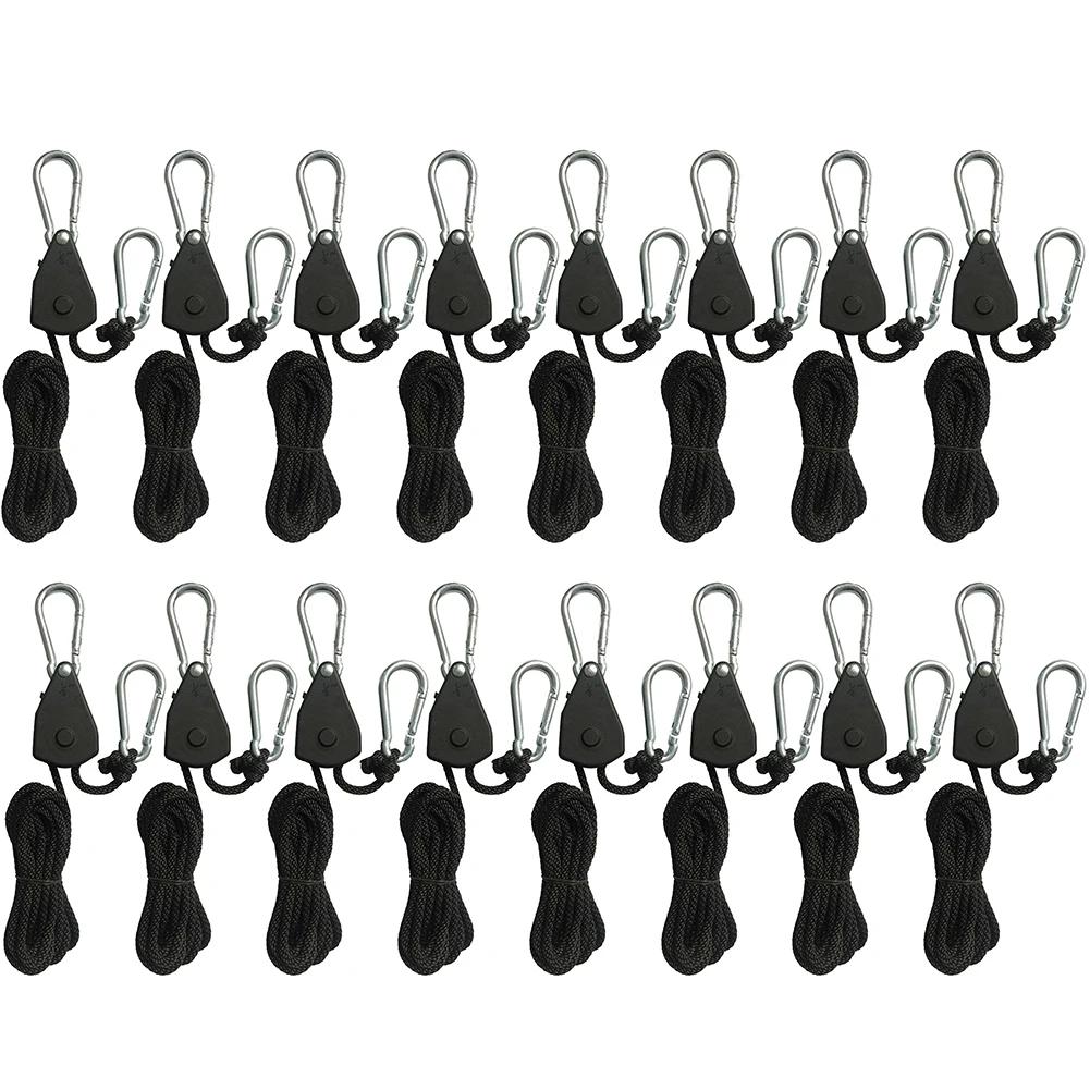 1/2/4/6/8/10/12/14/16pcs Hanger Pulley Ratchets Kayak Rope 1/8 Lift Pulley Rope Pulley 1.6M Lock Tie Down Strap Sky Curtain Tent