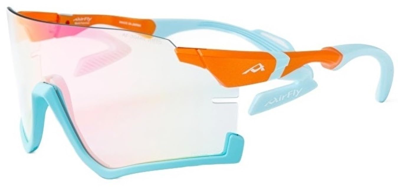 

Authorized Sports Sunglasses without Nose Pads Series Frame Orange Matte Lens Purple Mirror Photochromic Lens Visible Light Transmittance to Product