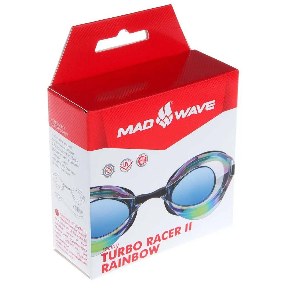 Madwave Plastic Swimming Goggles with Mirrored Coating Turbo Racer II Rainbow