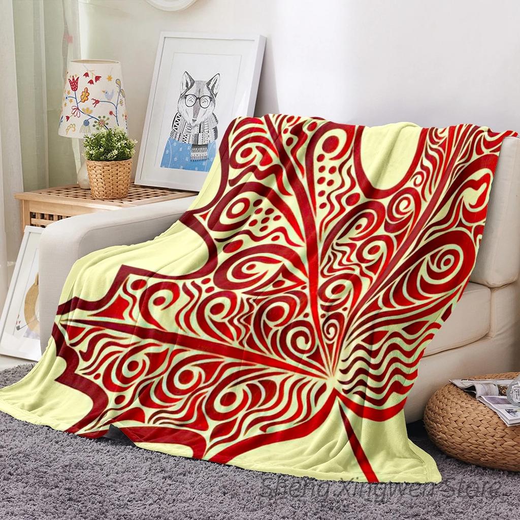 Büffelkaros Ahorn Flanell Decke Weiche Überwurfdecke Blätter Eicheln Kürbisse Libelle Schmetterling Sofa Bett Dekor Halloween Geschenke