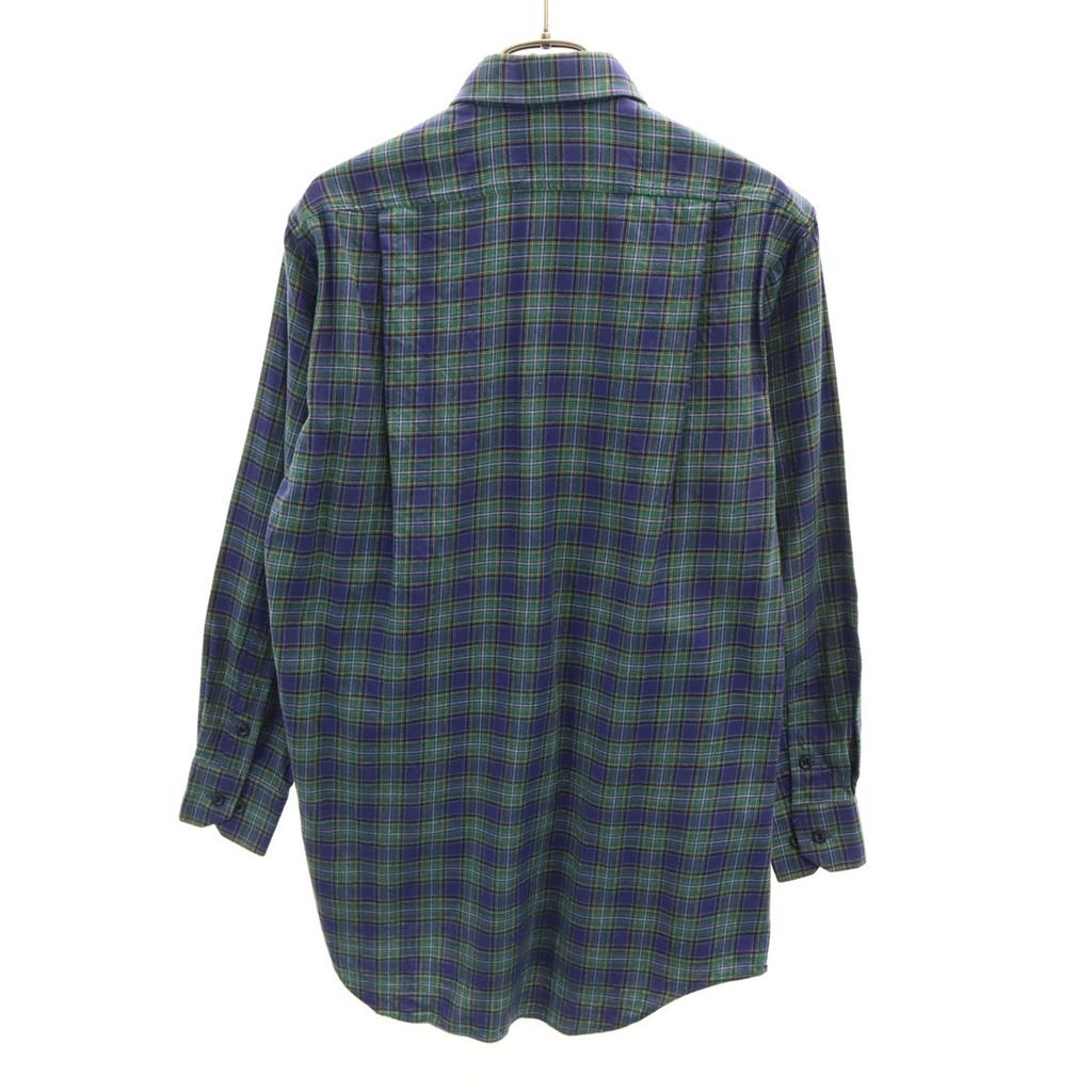 Aquascutum made in Japan Check Pattern Long sleeve shirt green Men's Used