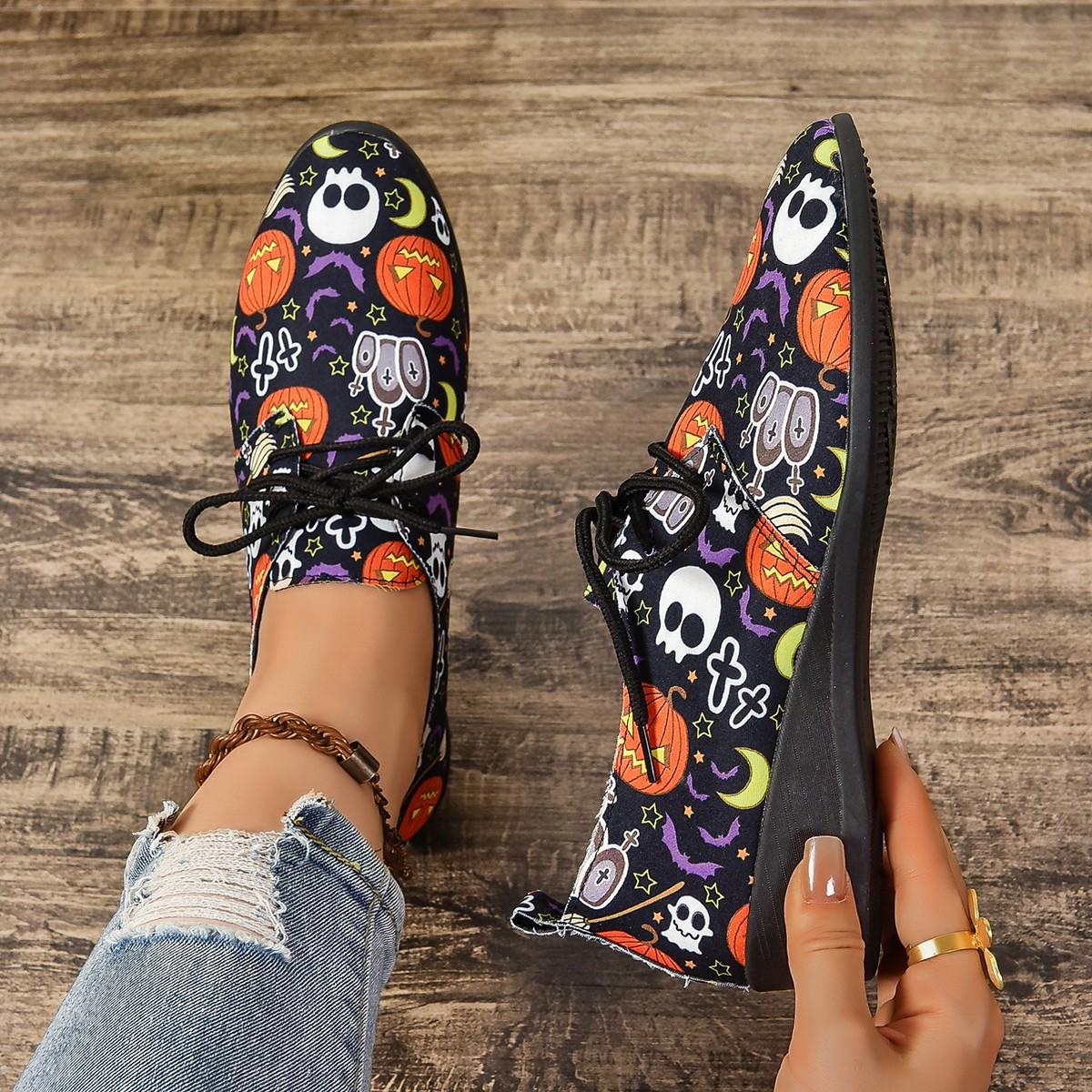 

Модные женские кроссовки, новые модные разноцветные принты, дизайнерская обувь для женщин, повседневные кроссовки для отдыха на Хэллоуин для женщин, Zapatos De Mujer 43 чёрный