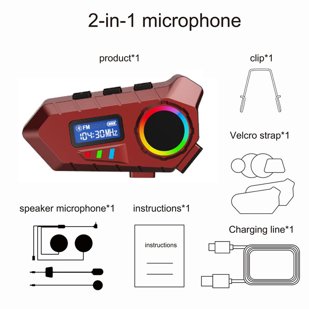 

Bluetooth 5.4 Wireless Motorcycle Helmet Headset Hands-free Call Phone Motorcycle Waterproof Earphone Music Player Moto Helmet червоний