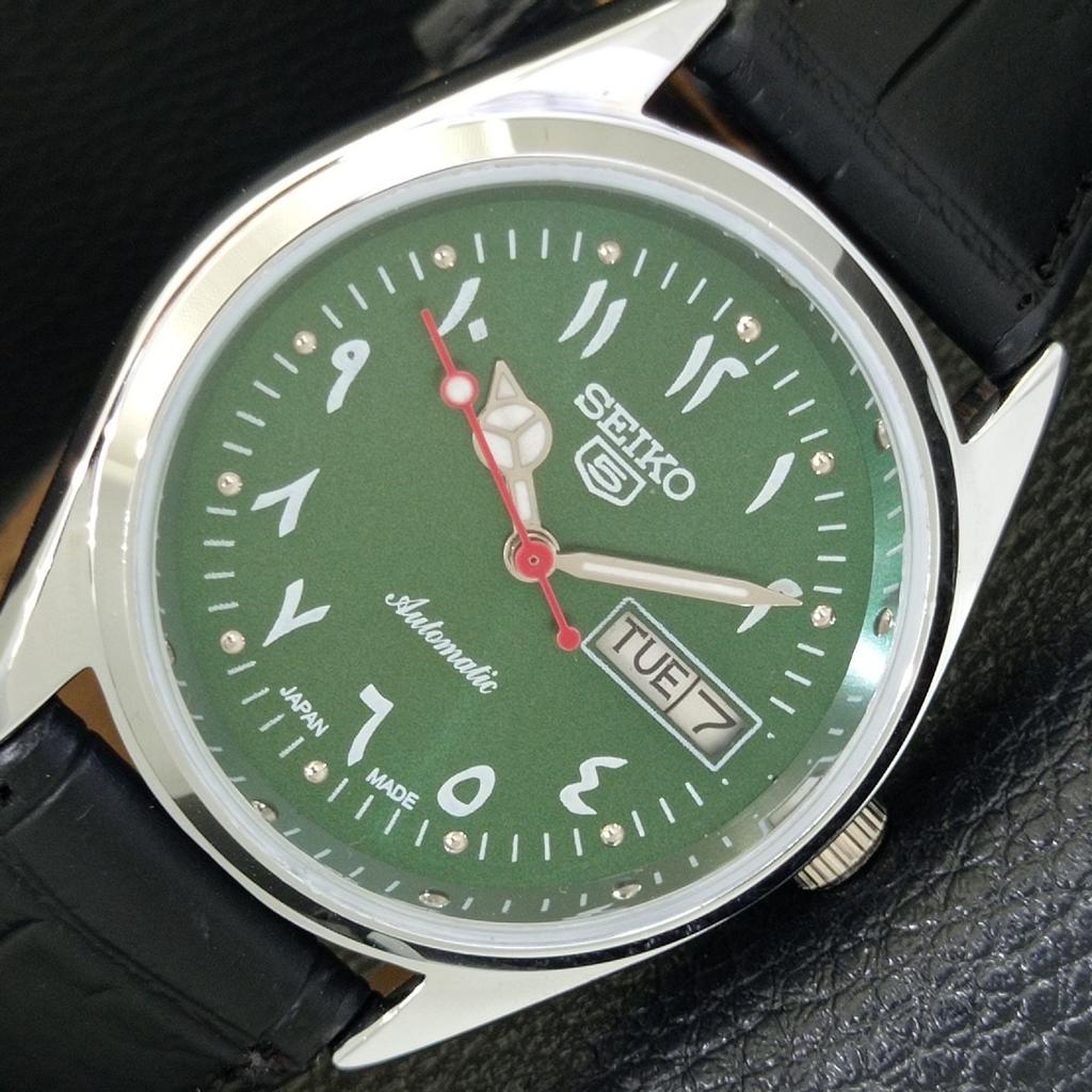 VINTAGE REFURBISHED SEIKO 5 AUTOMATIC 6309A JAPAN MENS GREEN WATCH a441190-4 Sk-a441190