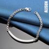 925 Sterling Silver Box Chain Smooth Side Bracelet Fashionable Wedding Jewelry