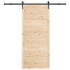 Sliding Barn Door Natural 100 X 208 Cm Solid Pine Wood