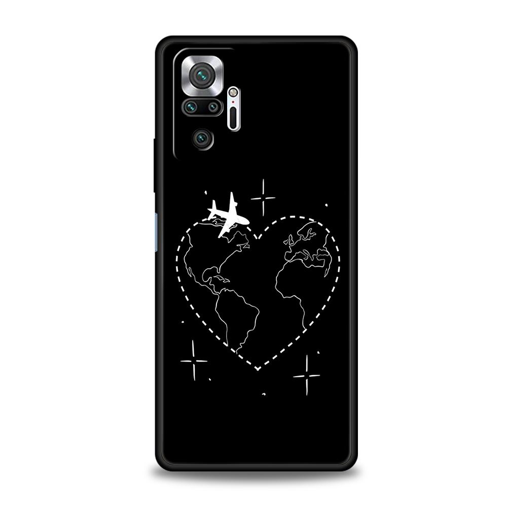 Fashion Planes World Map Travel Phone Case For Xiaomi Redmi Note 12 5G 10C 10 11 9 8 Pro Plus 9S 7 8T 9T 9A 8A 9C K50 K40 Cover