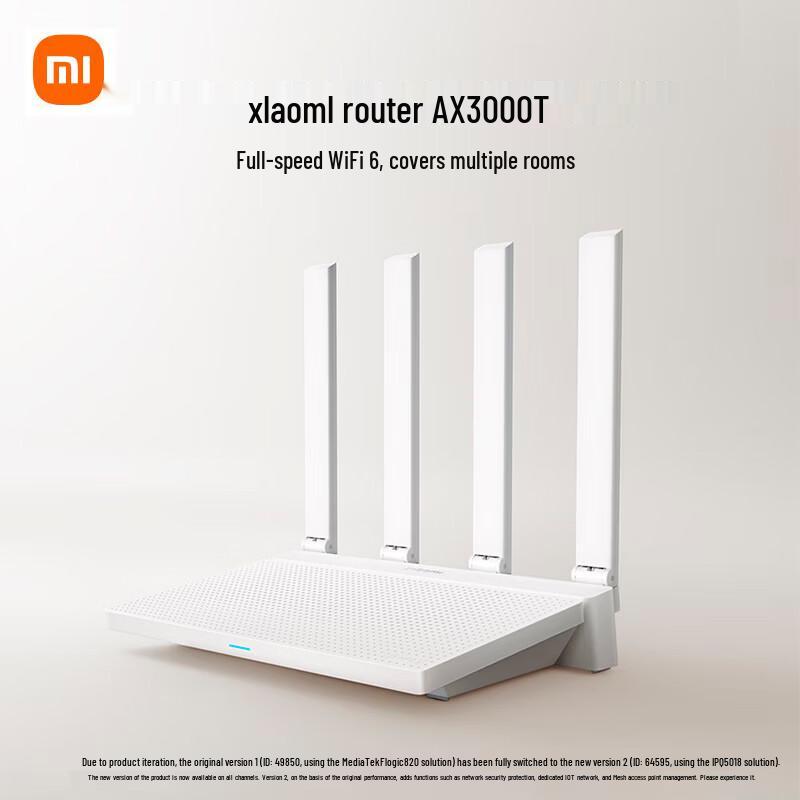 

Xiaomi AX3000T Wi-Fi 6 Gigabit Dual-Band Smart Router (CN version)