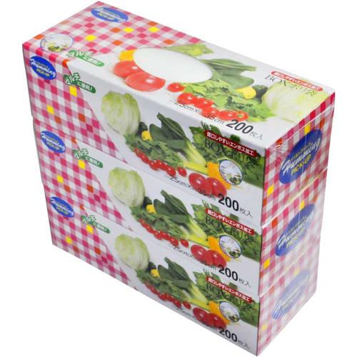 Box Poly Bags, 200 count x 3 packs, Embossed, Semi-Transparent, AB-3-3