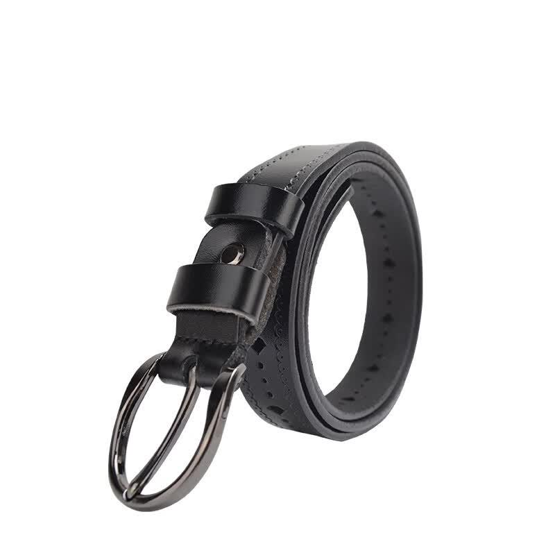 Meidu Kangaroo Women s Retro Black Leather Pin Buckle Belt