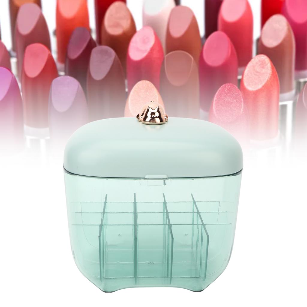 Lipstick Holder Organizer Dustproof Large Capacity Clear Display Storage Stand with Mirror for Table