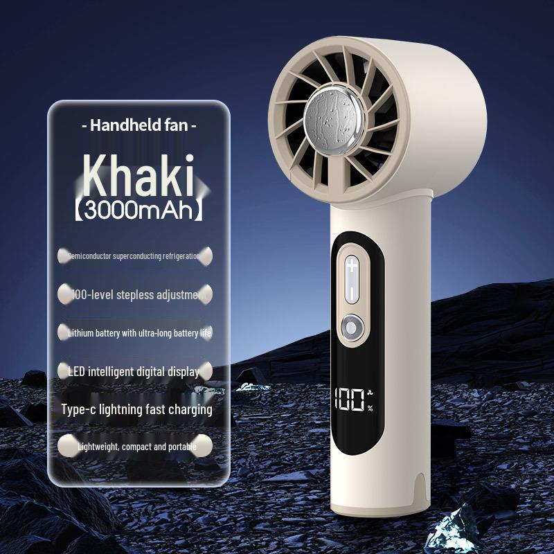 2025 Portable High-Speed Handheld Fan: Smart Digital Display, USB Rechargeable, Mini Size for Outdoor Use