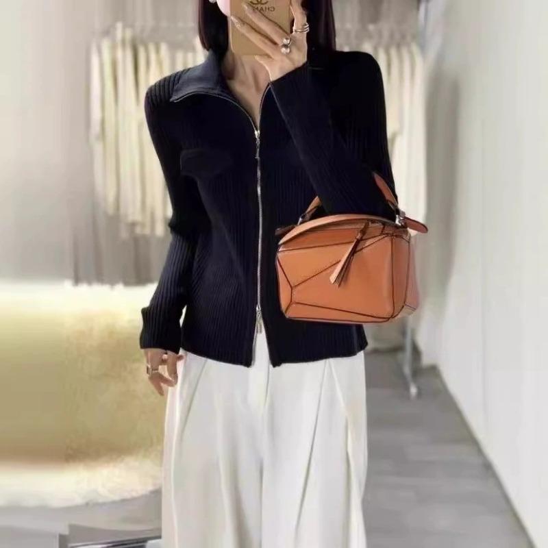 

Double-ended zipper knitted cardigan women s autumn new high-end small outer lapel top jacket trendy One size чёрный