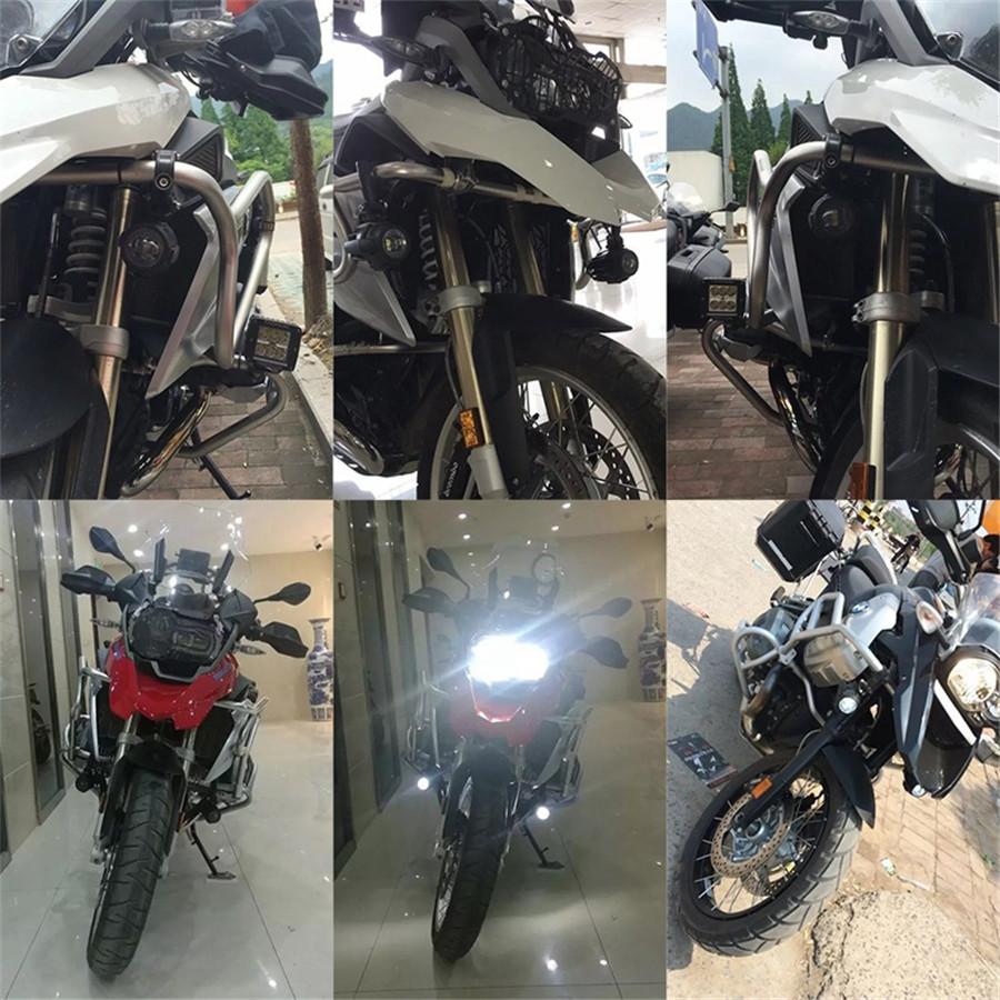 1 Pairs For BMW F800GS Motorcycle LED Auxiliary Fog Light Assemblie Driving Lamp 40W Headlight Universal For BMW R1200GS/ADV