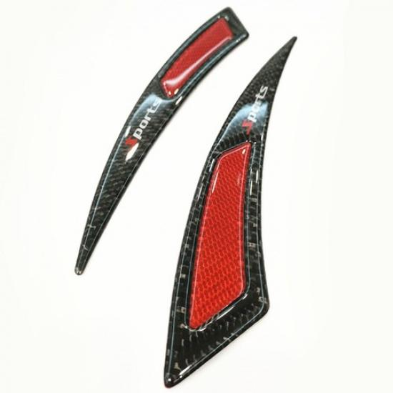 2Pcs Car Carbon Fiber Wheel Eyebrow Arch Trim Lips Strip Fender Flare Protector