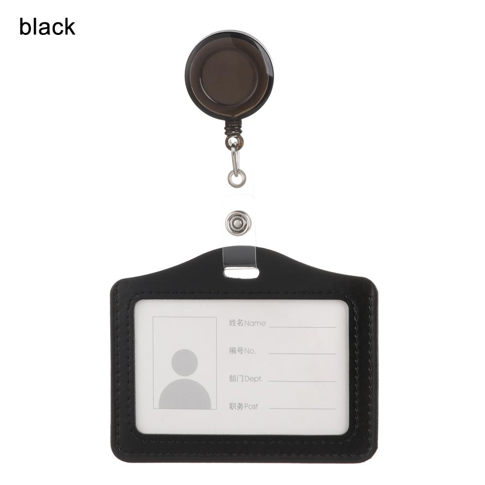 Bank Credit Card Holders Bus ID Identity Cards Case Multicolor Badge with Retractable Reel Work Card Cover PU Leather Cardholder