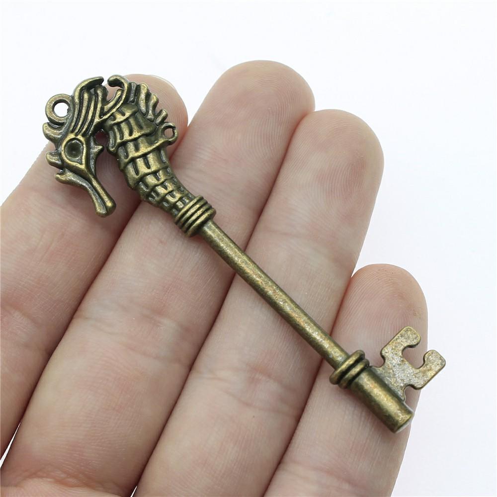 2pcs Big Key Pendant Charms Antique Bronze Color Key Charms Jewelry DIY Vintage Key Charms For Bracelet Making