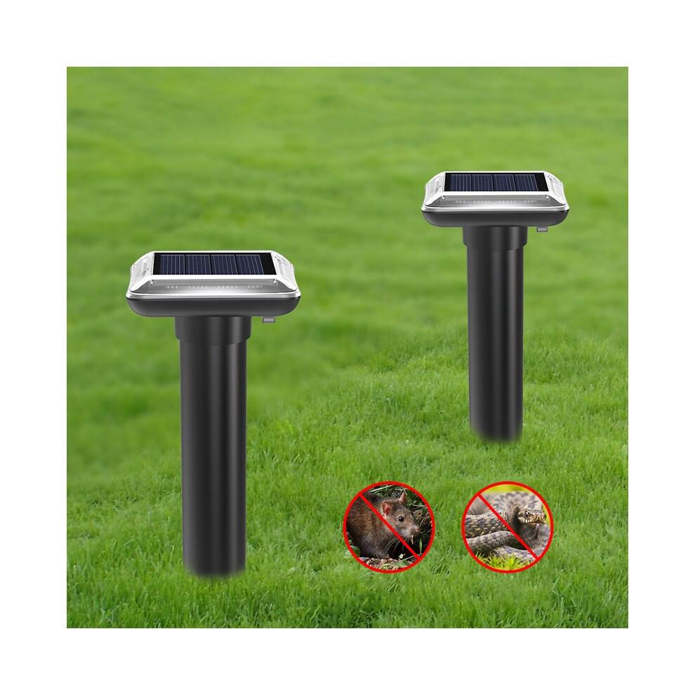 Outdoor Solar Ultrasonic Animal Repeller Waterproof Rat Deterrent Black Pest Control Device for Yard, Patio and Farm