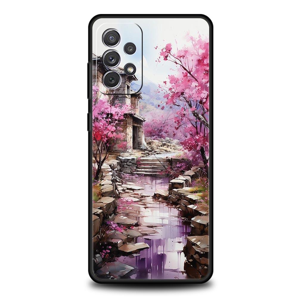 Ink and Wash Landscape Case for Samsung A51 A71 A21S A12 A11 A15 A25 A31 A41 A52 A32 A23 A33 A53 A73 A03S A05S A13 5G A72 Cover