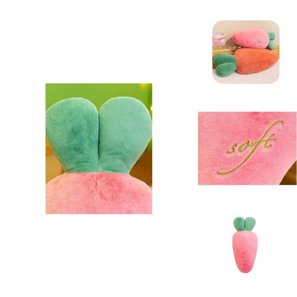 Plush And Adorable Rabbit Fur Carrot Shaped Pillow Ideal For Sleeping And Cuddling